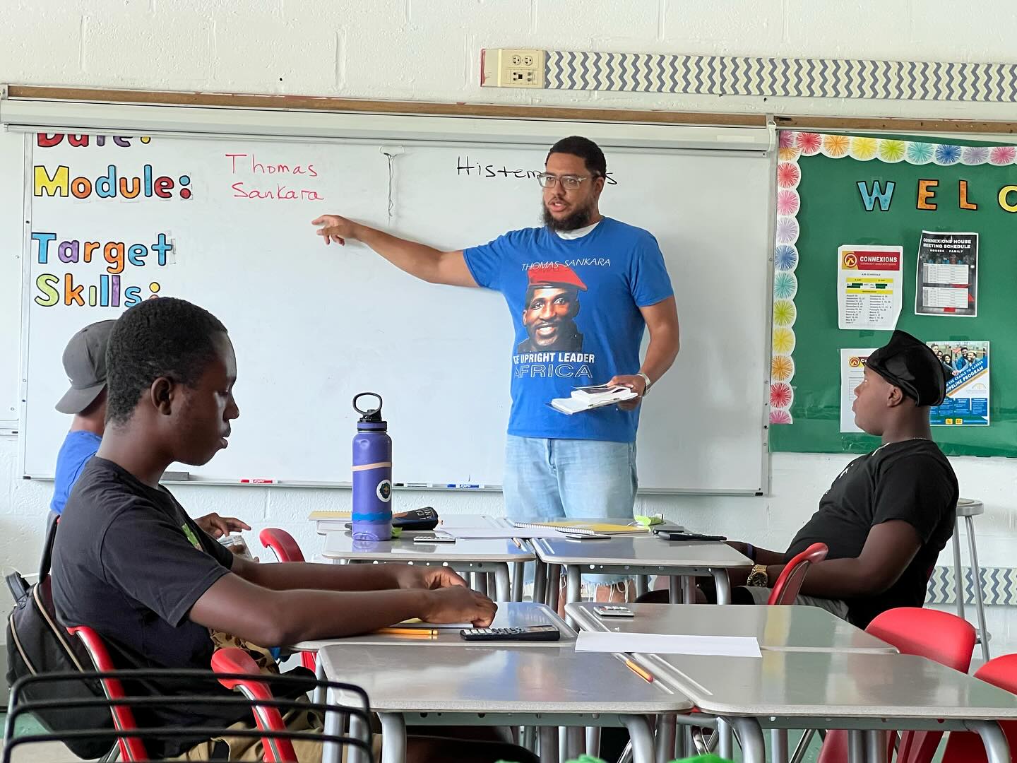Professor Parker engaging with students